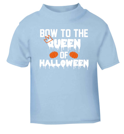 Bow to the Queen of halloween light blue baby toddler Tshirt 2 Years