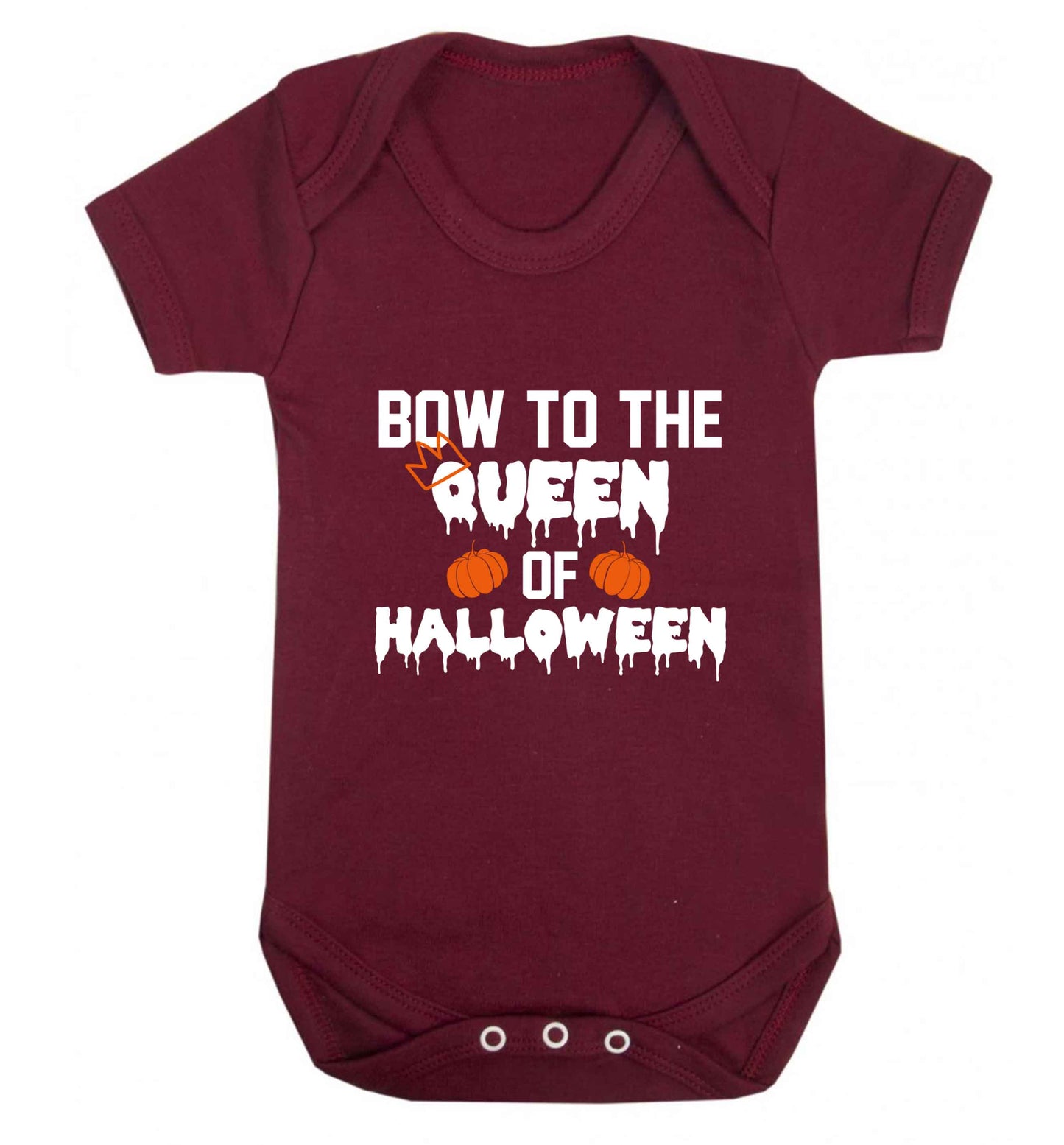 Bow to the Queen of halloween baby vest maroon 18-24 months