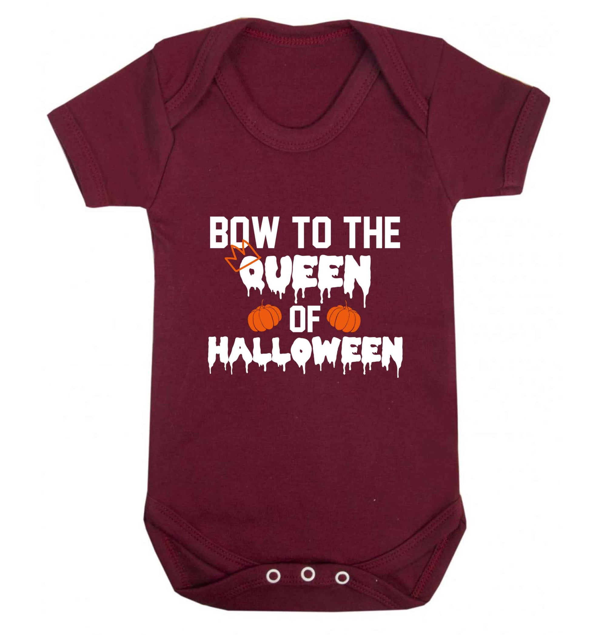 Bow to the Queen of halloween baby vest maroon 18-24 months