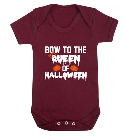 Bow to the Queen of halloween baby vest maroon 18-24 months