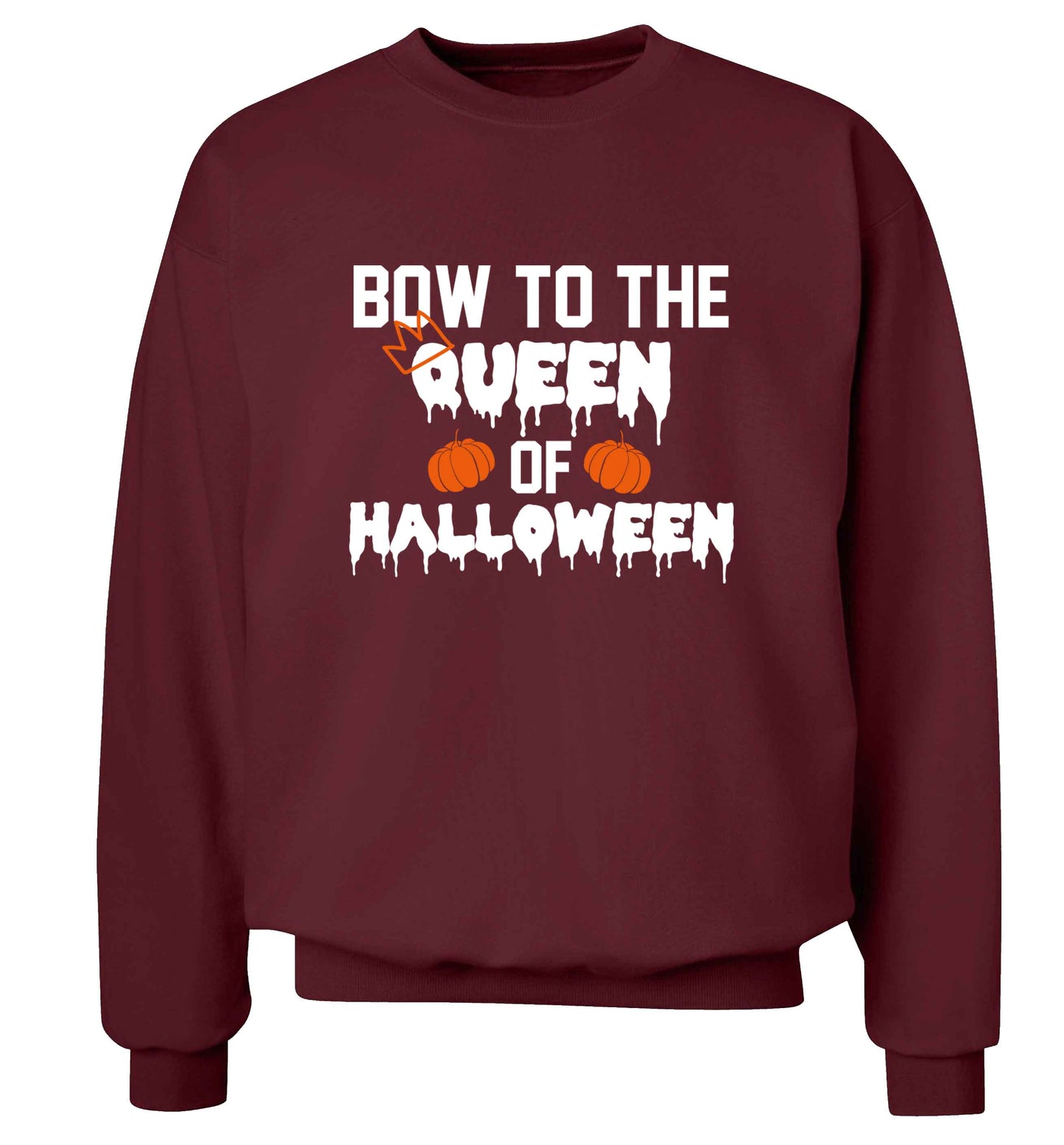 Bow to the Queen of halloween adult's unisex maroon sweater 2XL