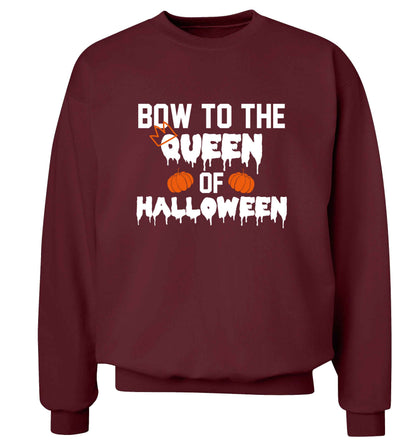 Bow to the Queen of halloween adult's unisex maroon sweater 2XL