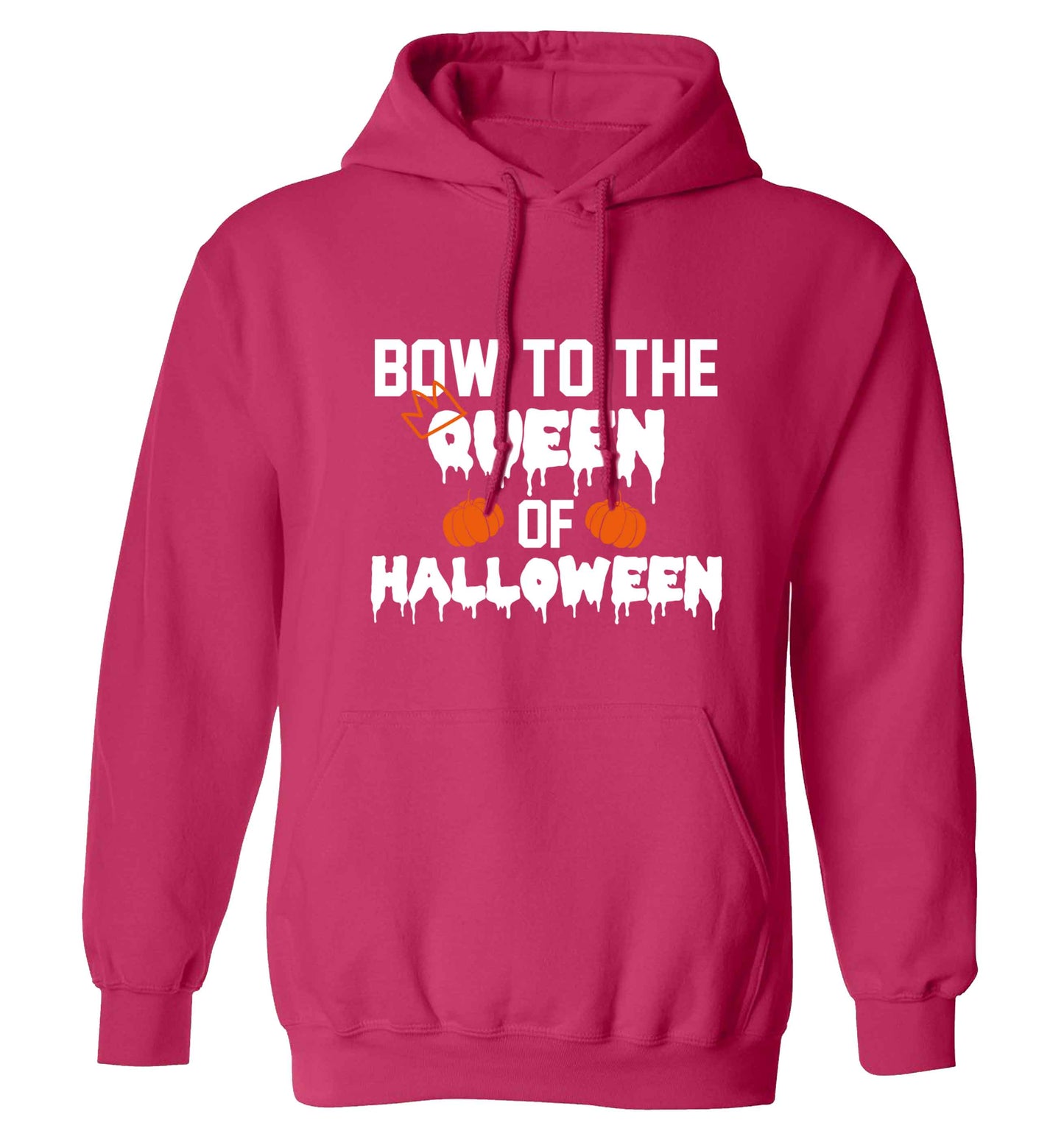 Bow to the Queen of halloween adults unisex pink hoodie 2XL