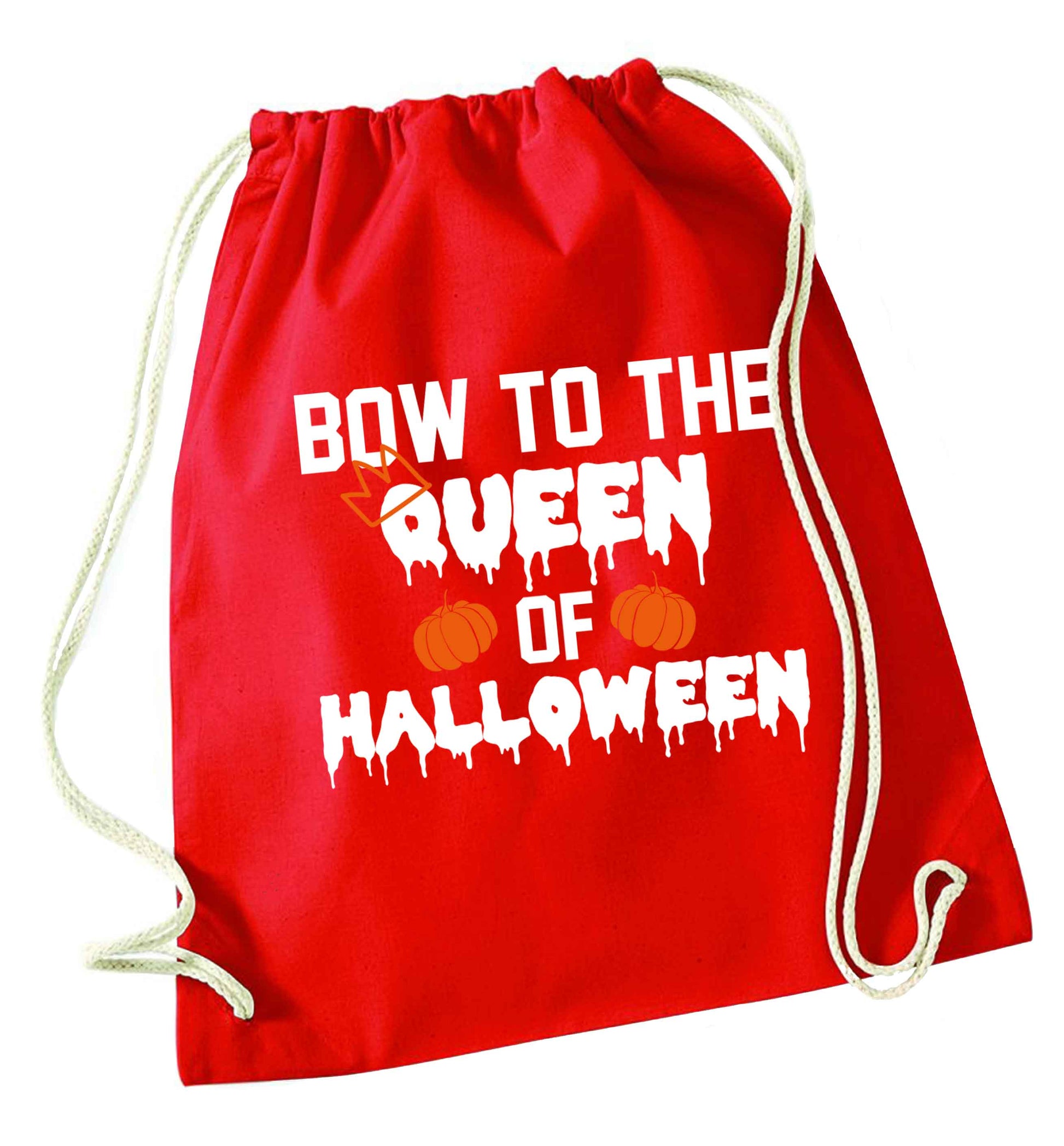 Bow to the Queen of halloween red drawstring bag 