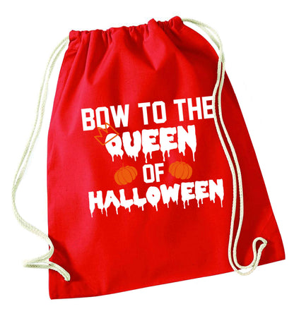 Bow to the Queen of halloween red drawstring bag 