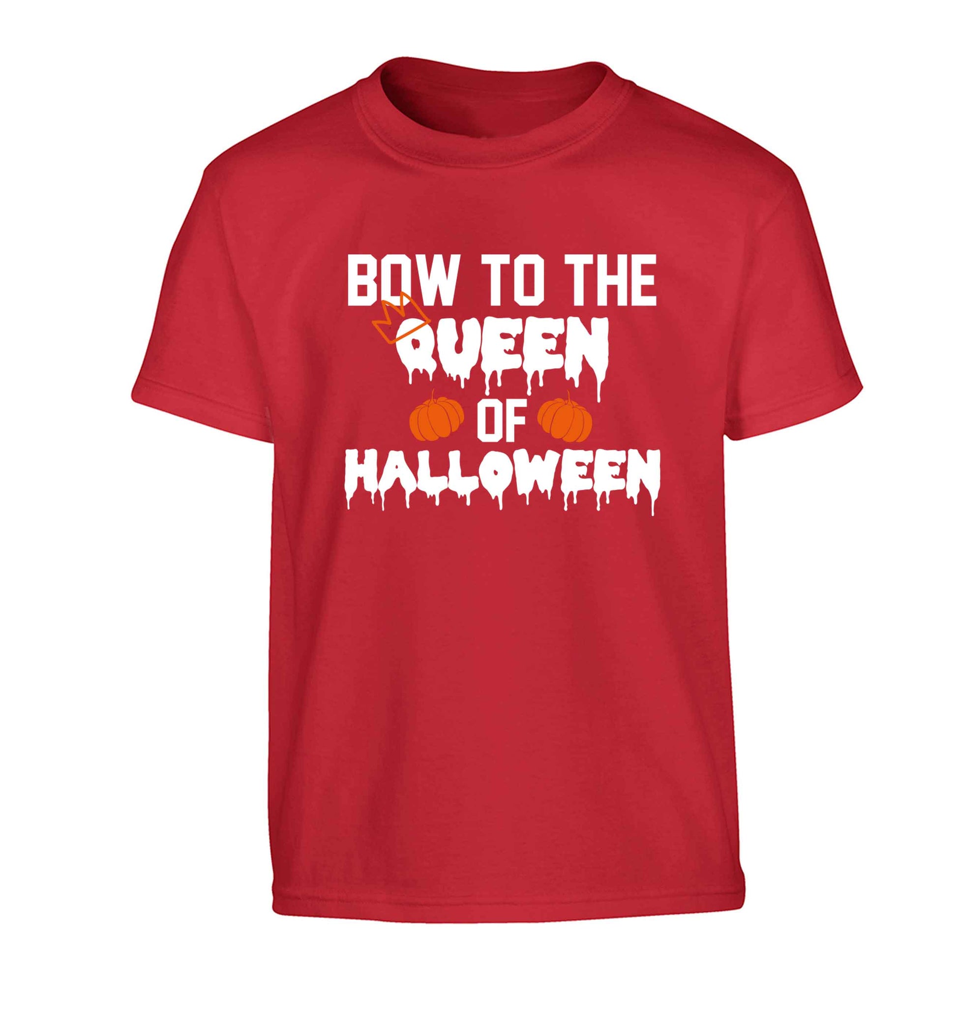 Bow to the Queen of halloween Children's red Tshirt 12-13 Years
