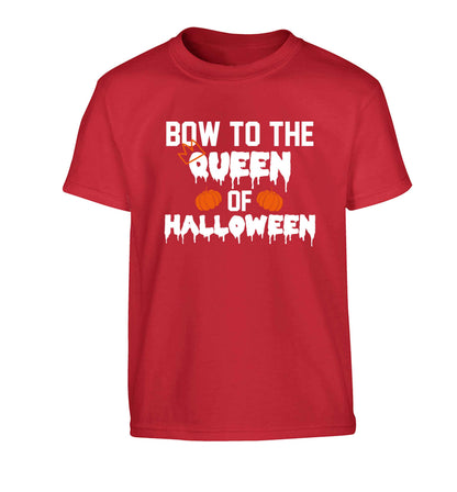 Bow to the Queen of halloween Children's red Tshirt 12-13 Years