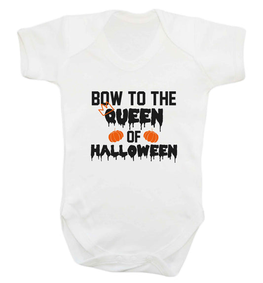 Bow to the Queen of halloween baby vest white 18-24 months