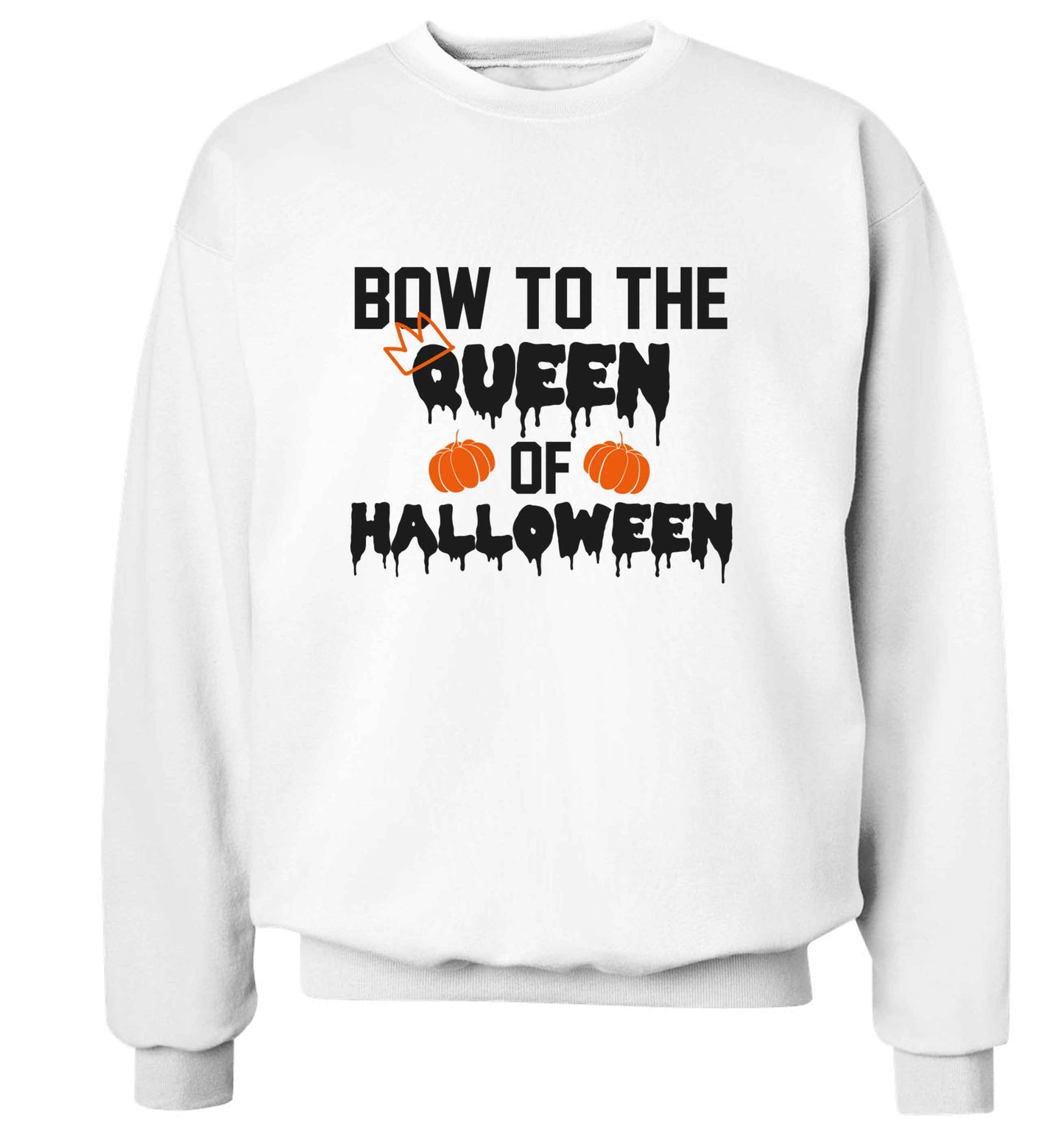 Bow to the Queen of halloween adult's unisex white sweater 2XL