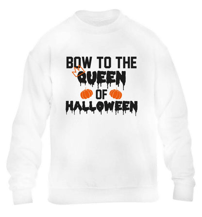 Bow to the Queen of halloween children's white sweater 12-13 Years