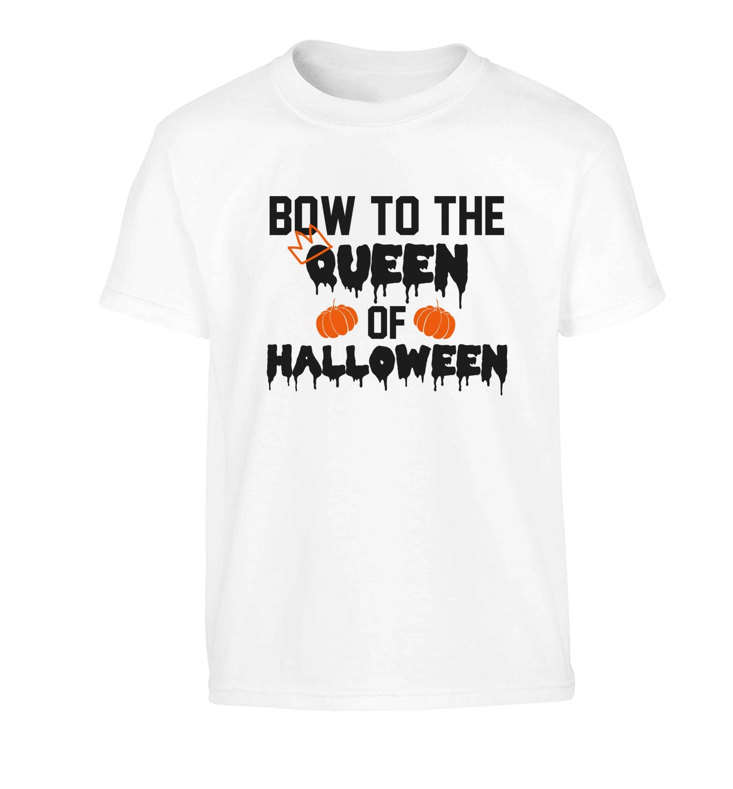 Bow to the Queen of halloween Children's white Tshirt 12-13 Years