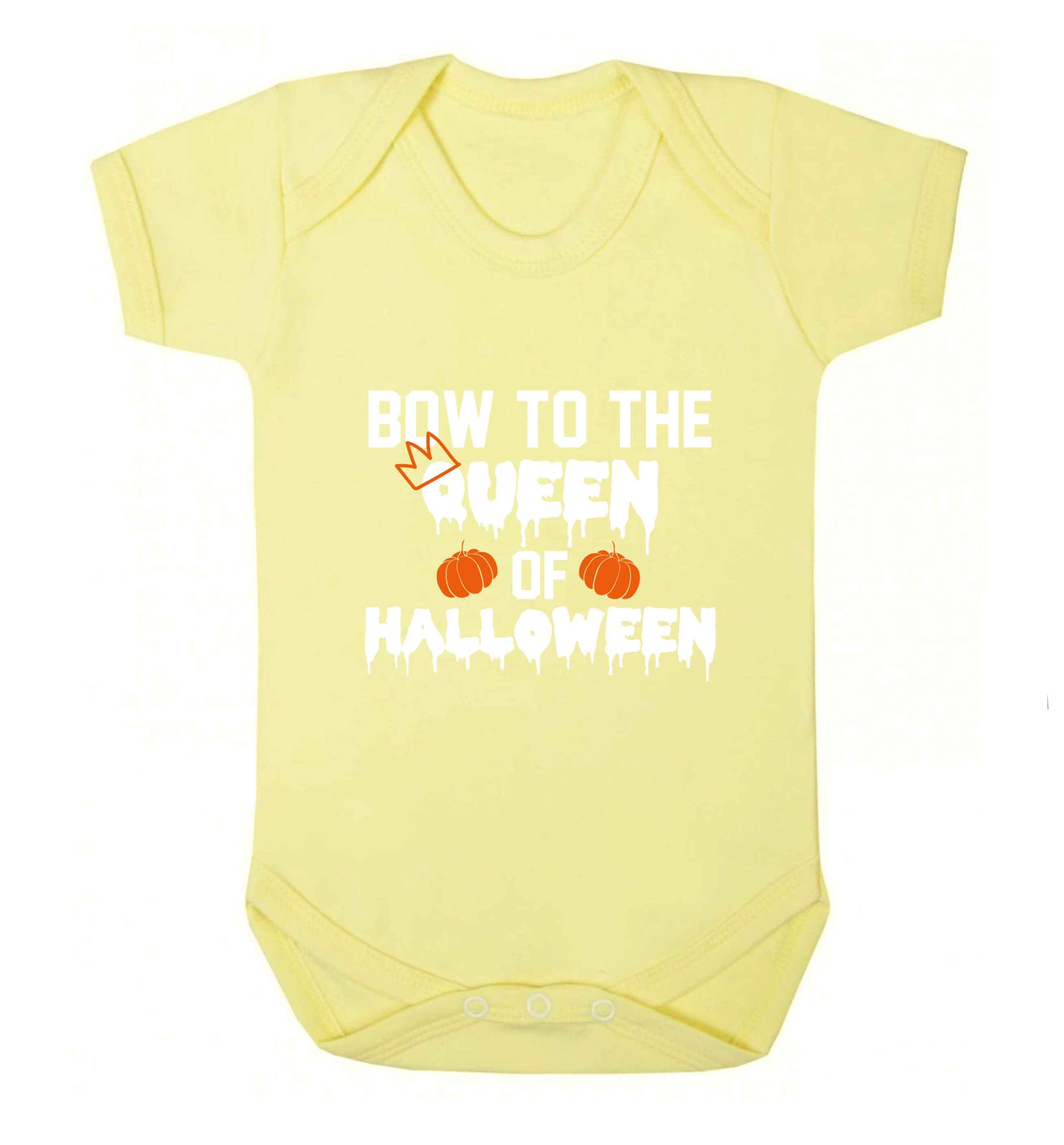 Bow to the Queen of halloween baby vest pale yellow 18-24 months