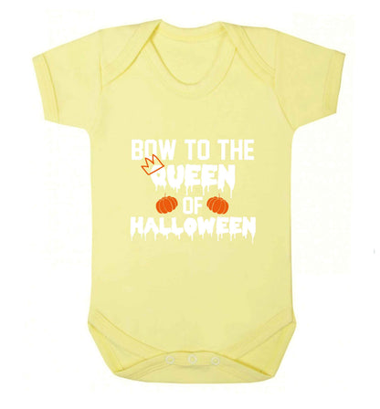 Bow to the Queen of halloween baby vest pale yellow 18-24 months