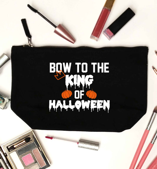 Bow to the King of halloween black makeup bag