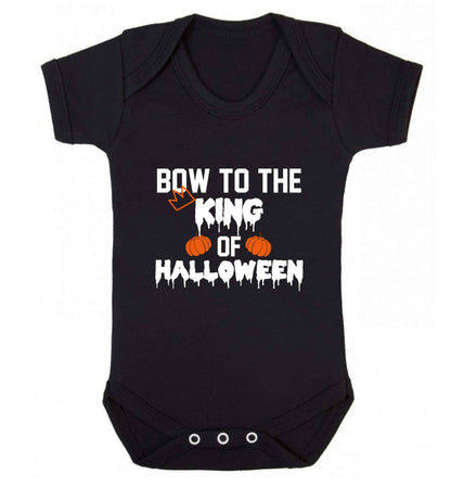 Bow to the King of halloween baby vest black 18-24 months