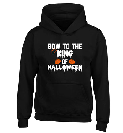 Bow to the King of halloween children's black hoodie 12-13 Years