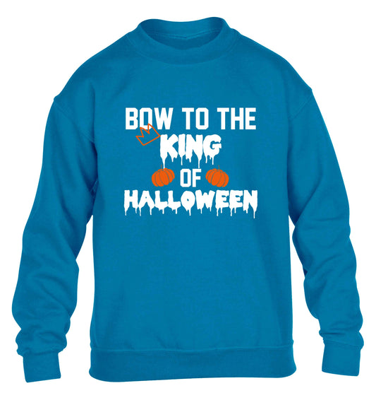 Bow to the King of halloween children's blue sweater 12-13 Years