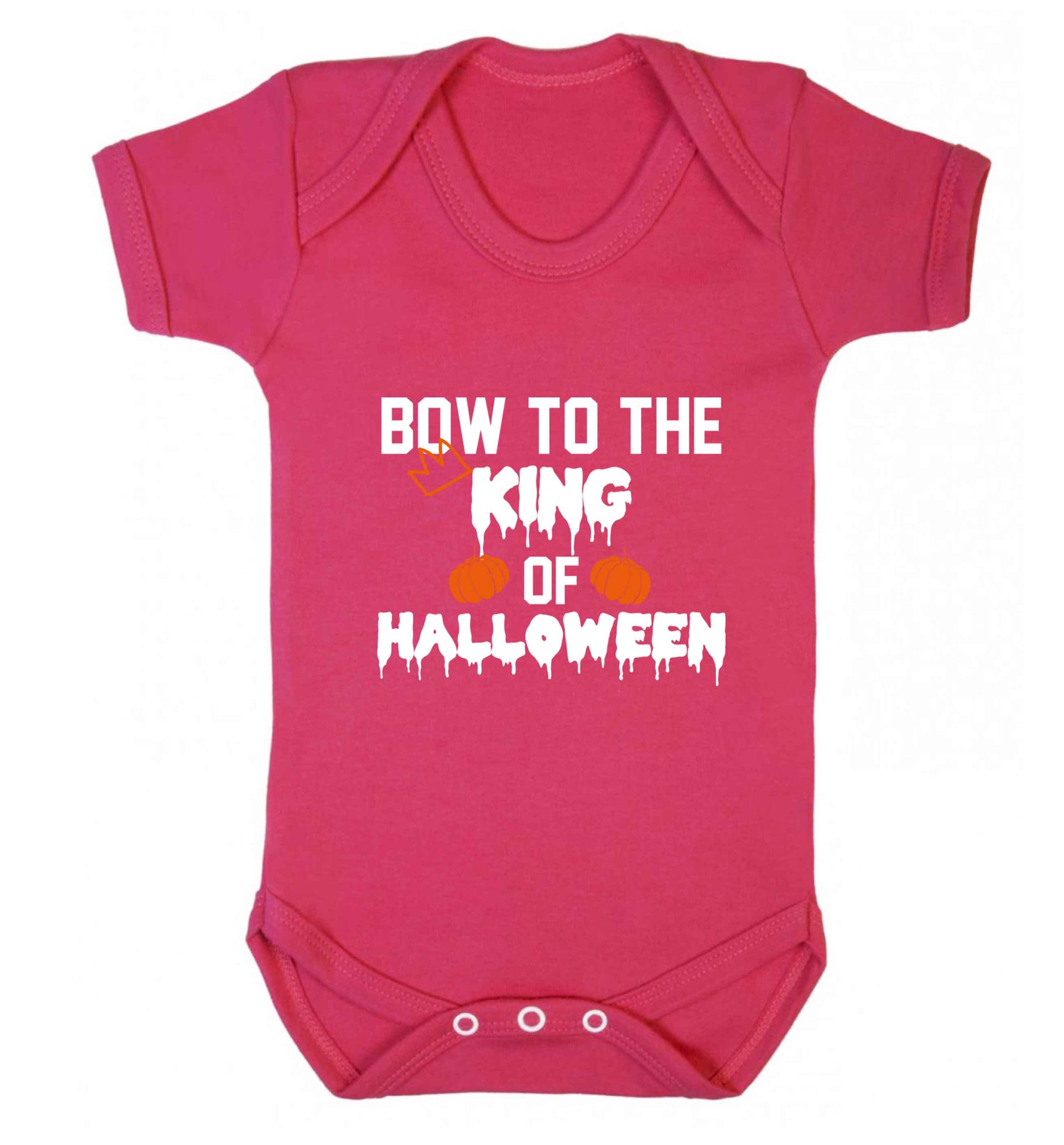 Bow to the King of halloween baby vest dark pink 18-24 months