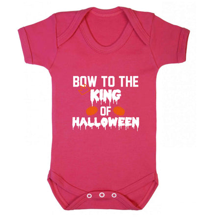 Bow to the King of halloween baby vest dark pink 18-24 months