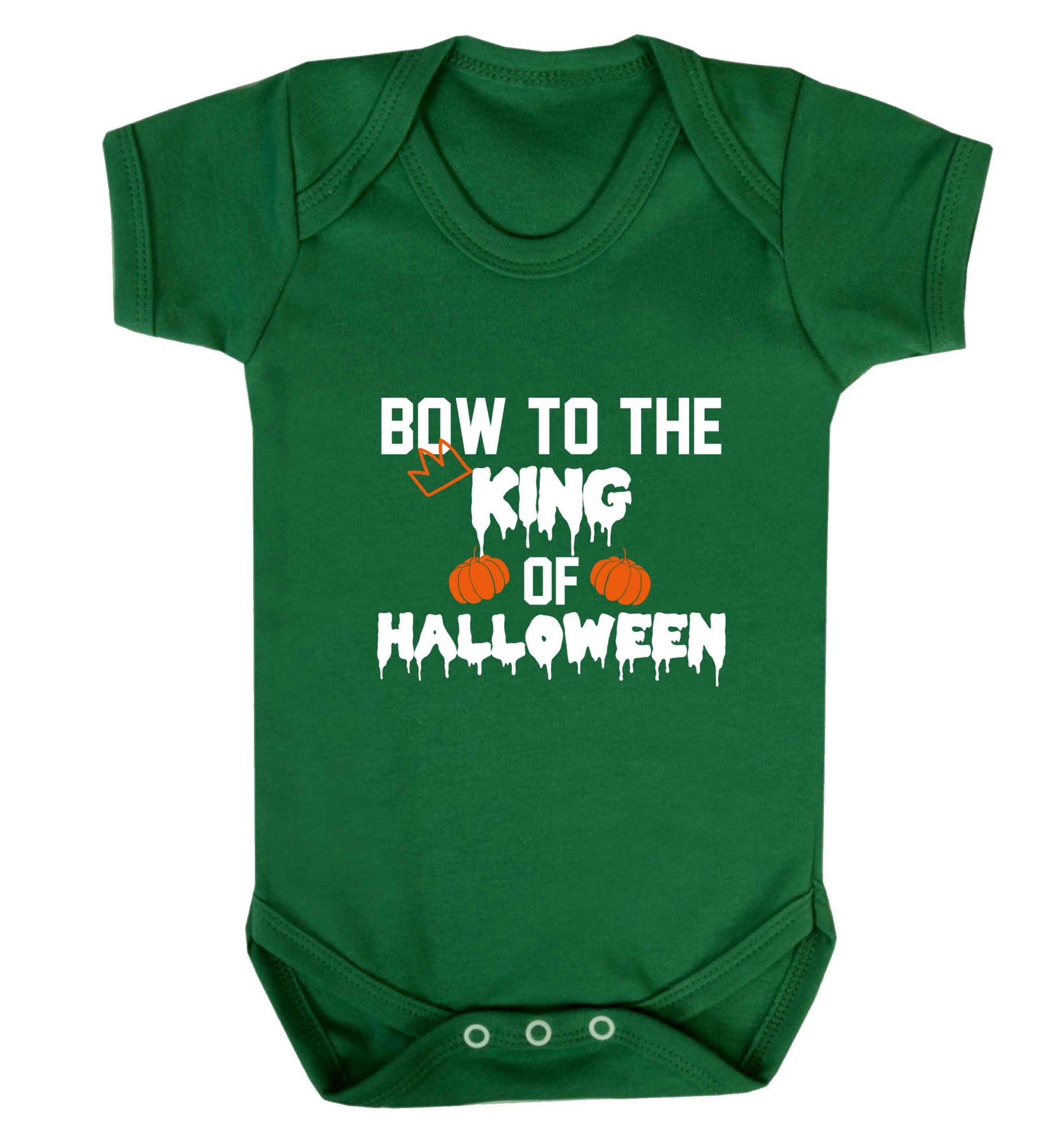 Bow to the King of halloween baby vest green 18-24 months