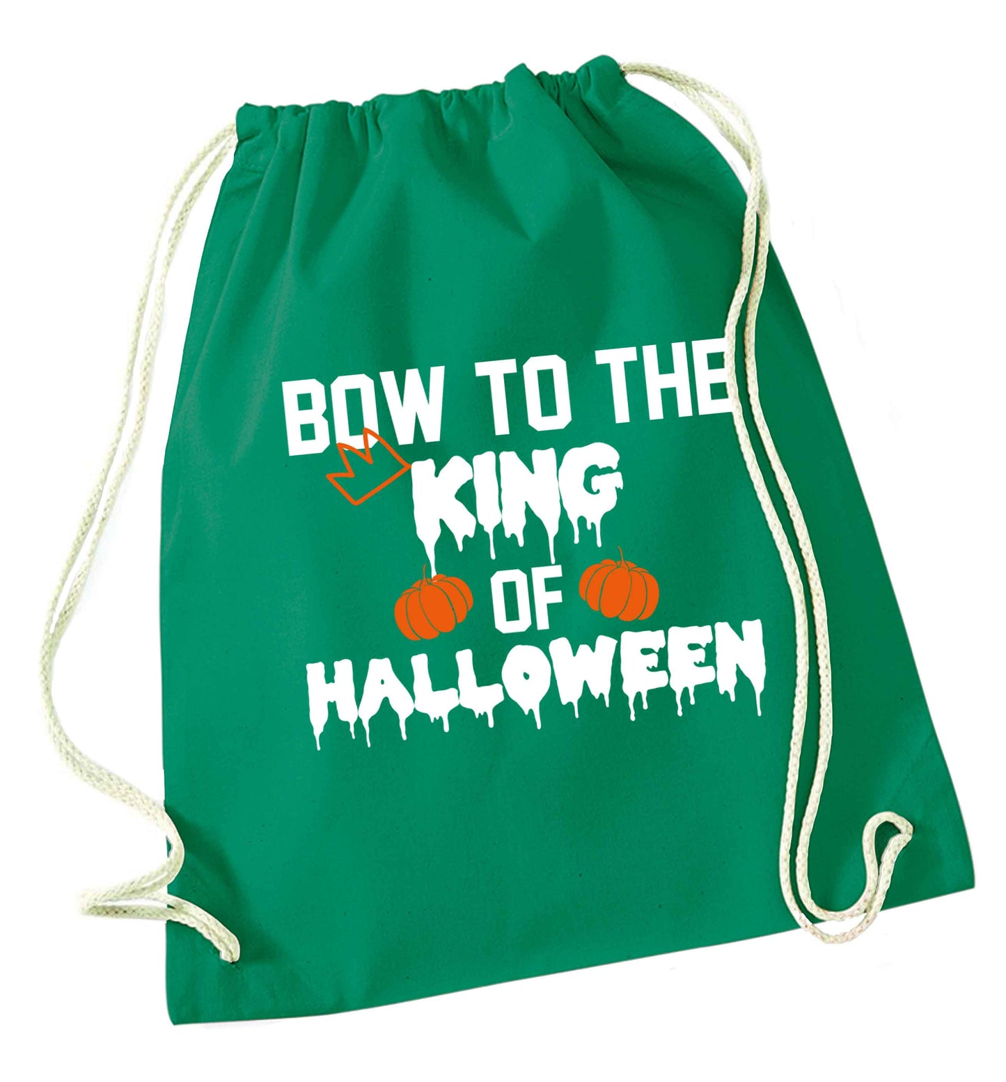 Bow to the King of halloween green drawstring bag