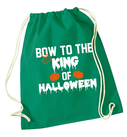 Bow to the King of halloween green drawstring bag