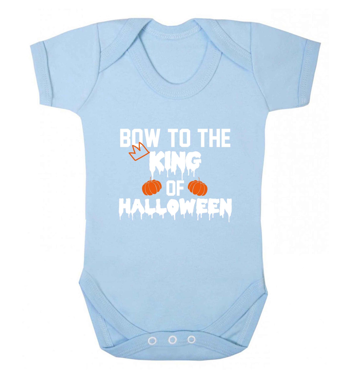 Bow to the King of halloween baby vest pale blue 18-24 months