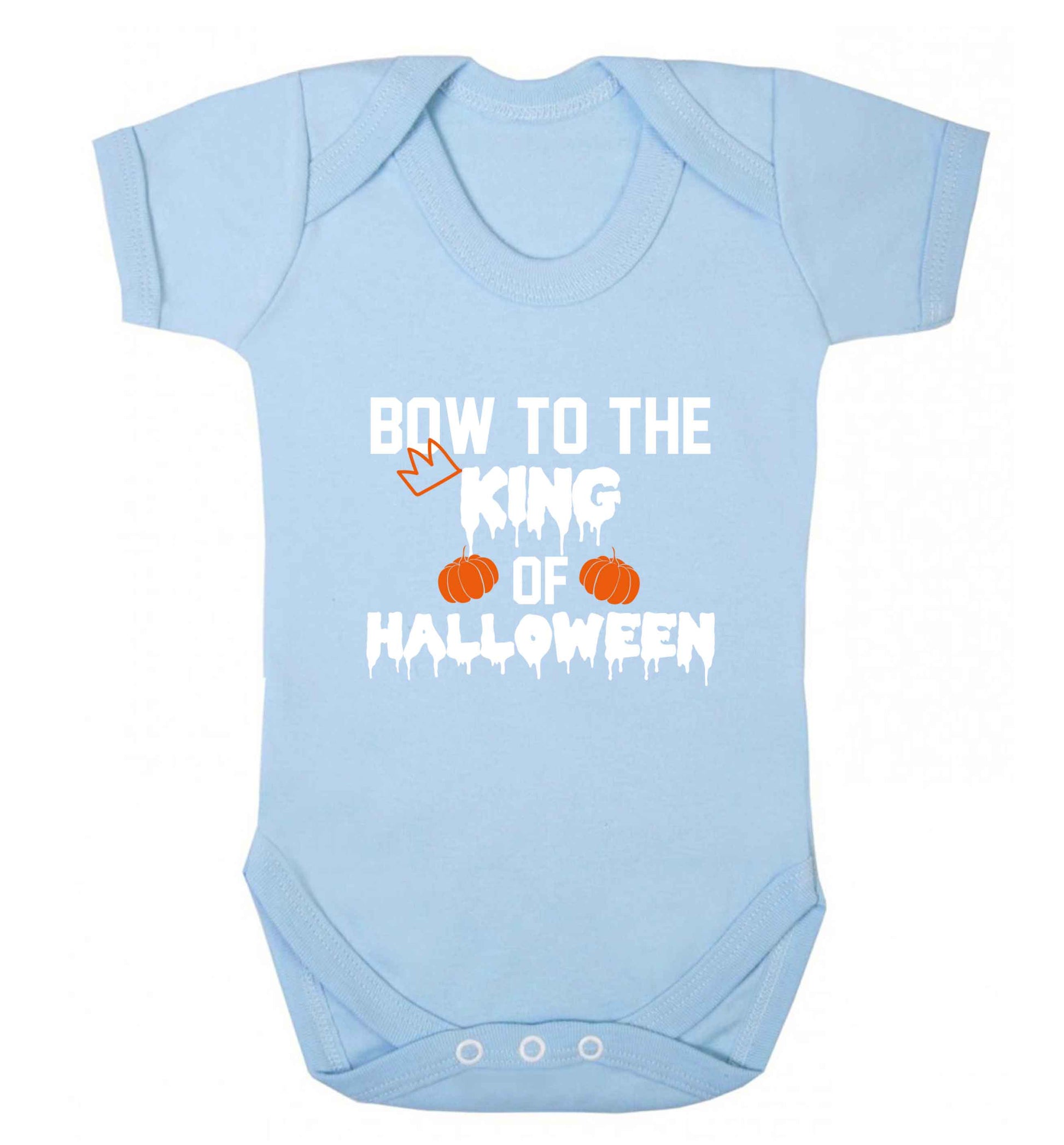 Bow to the King of halloween baby vest pale blue 18-24 months