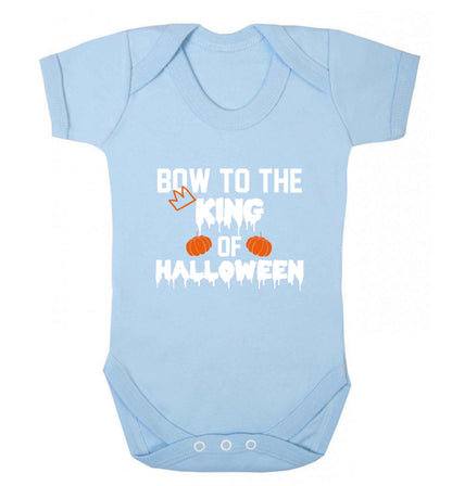 Bow to the King of halloween baby vest pale blue 18-24 months