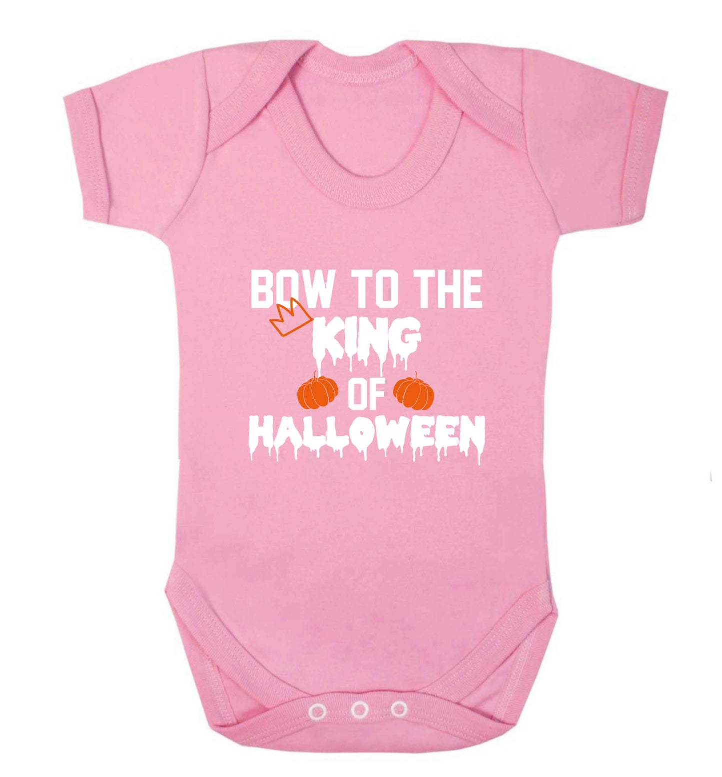 Bow to the King of halloween baby vest pale pink 18-24 months