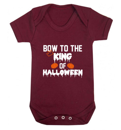 Bow to the King of halloween baby vest maroon 18-24 months