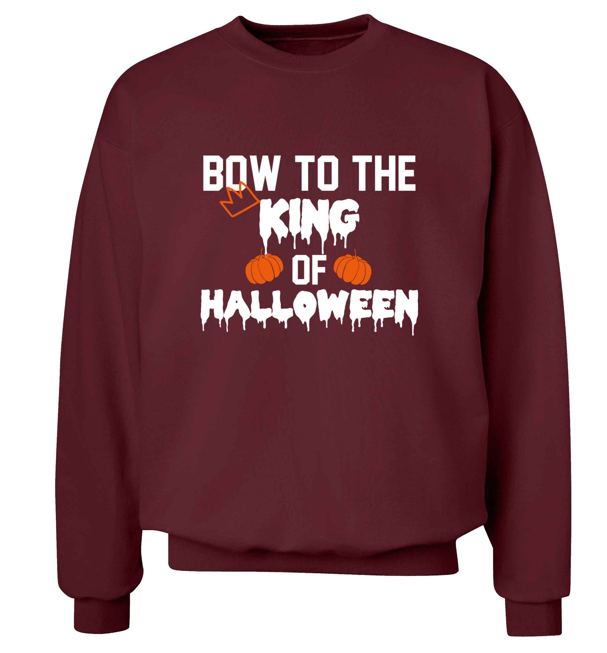 Bow to the King of halloween adult's unisex maroon sweater 2XL