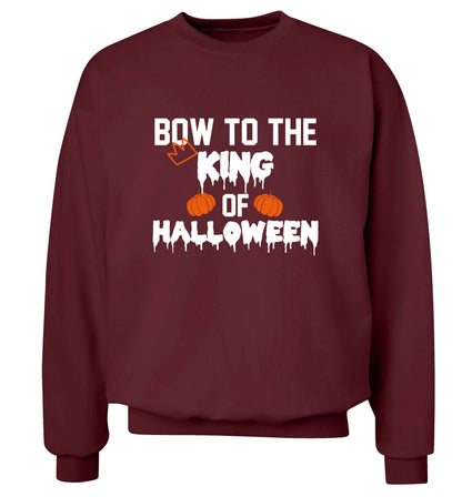 Bow to the King of halloween adult's unisex maroon sweater 2XL