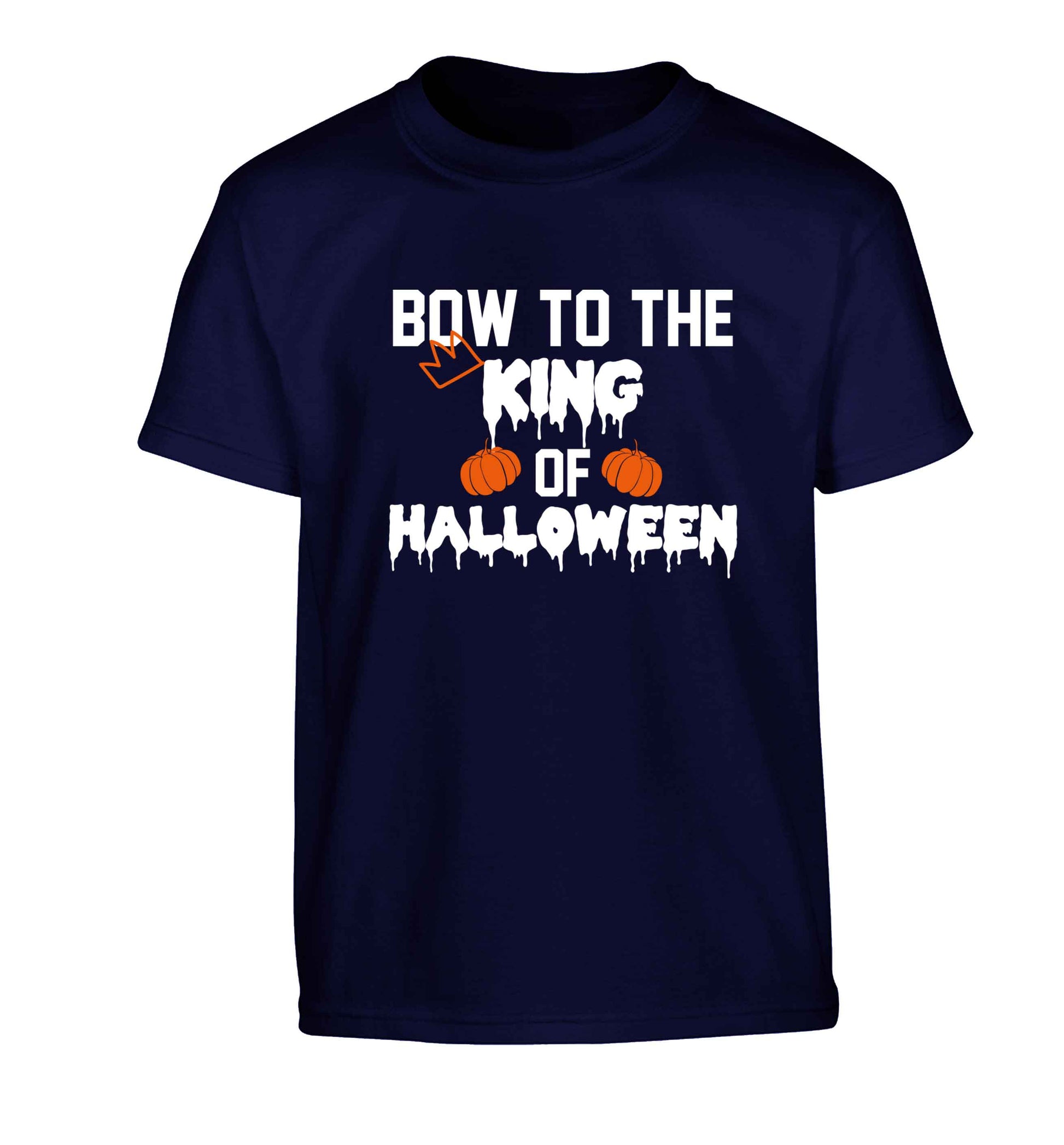 Bow to the King of halloween Children's navy Tshirt 12-13 Years