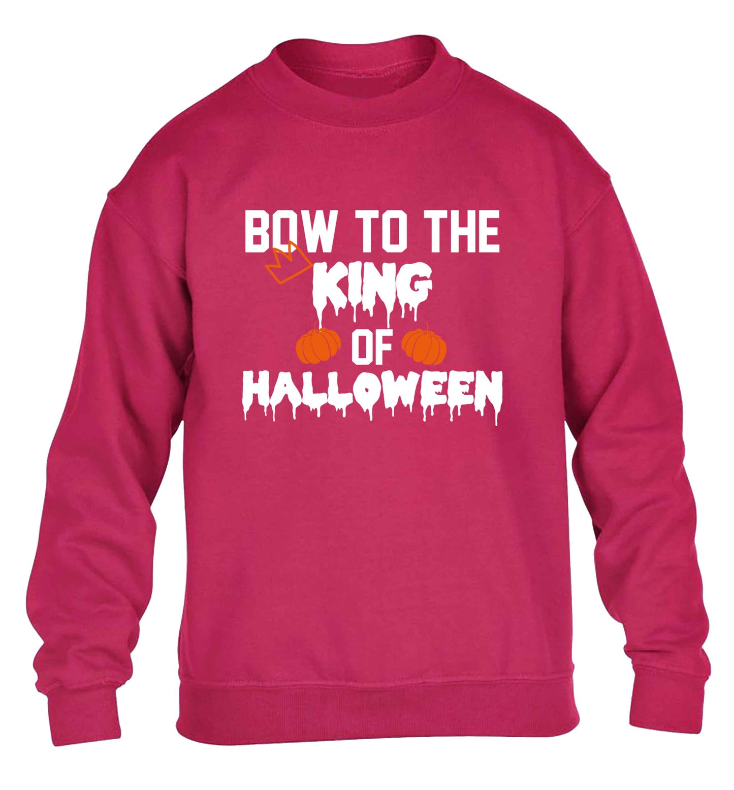 Bow to the King of halloween children's pink sweater 12-13 Years