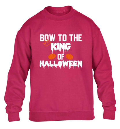 Bow to the King of halloween children's pink sweater 12-13 Years