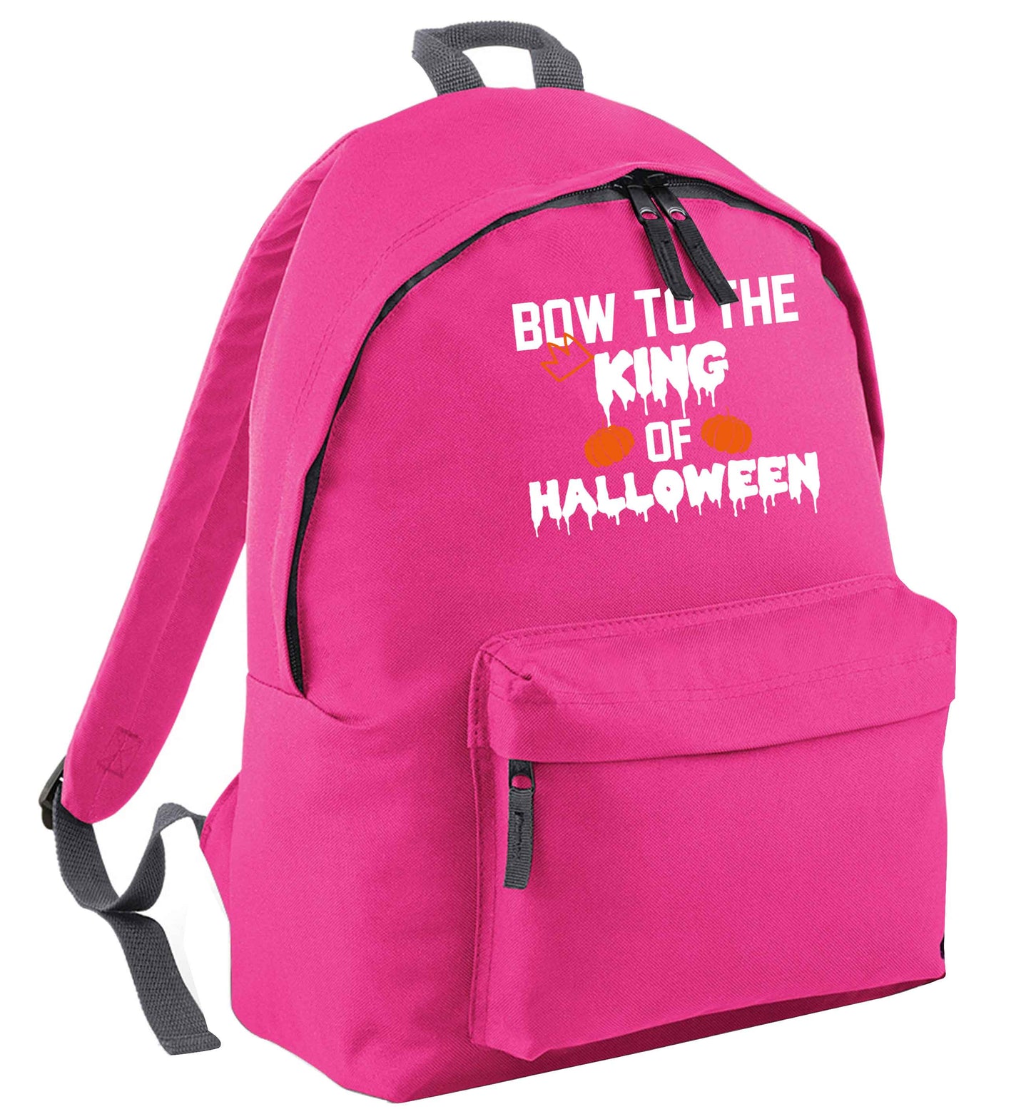 Bow to the King of halloween pink adults backpack