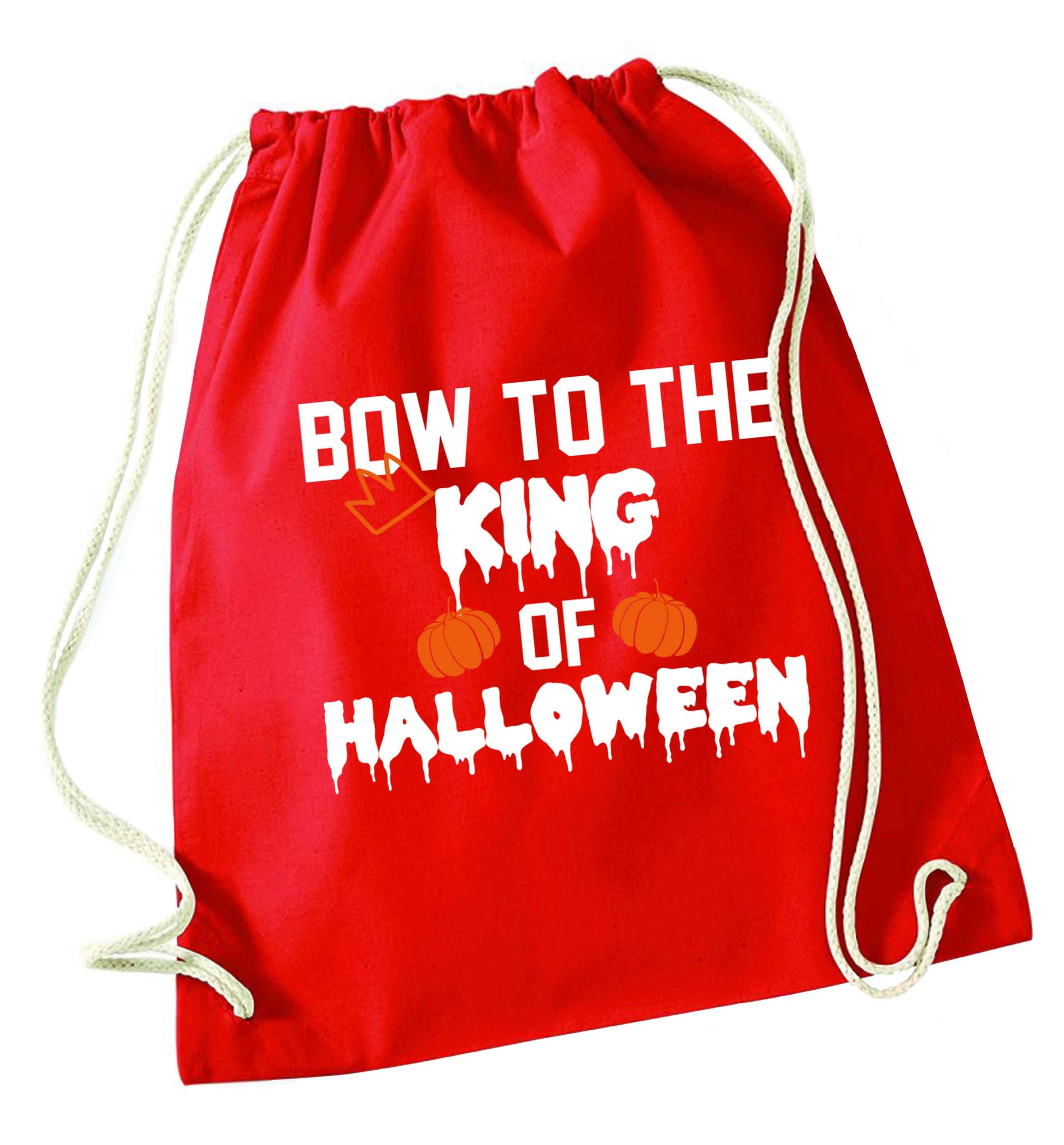Bow to the King of halloween red drawstring bag 
