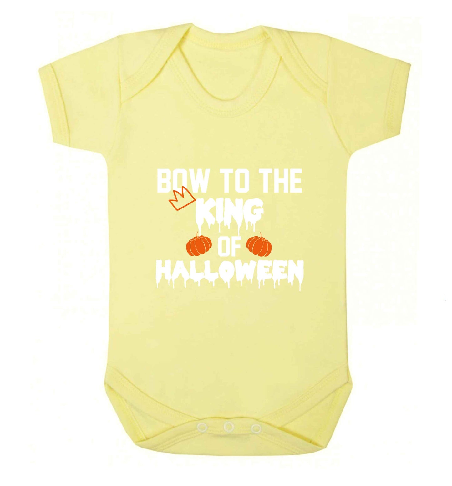 Bow to the King of halloween baby vest pale yellow 18-24 months