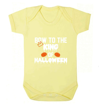 Bow to the King of halloween baby vest pale yellow 18-24 months