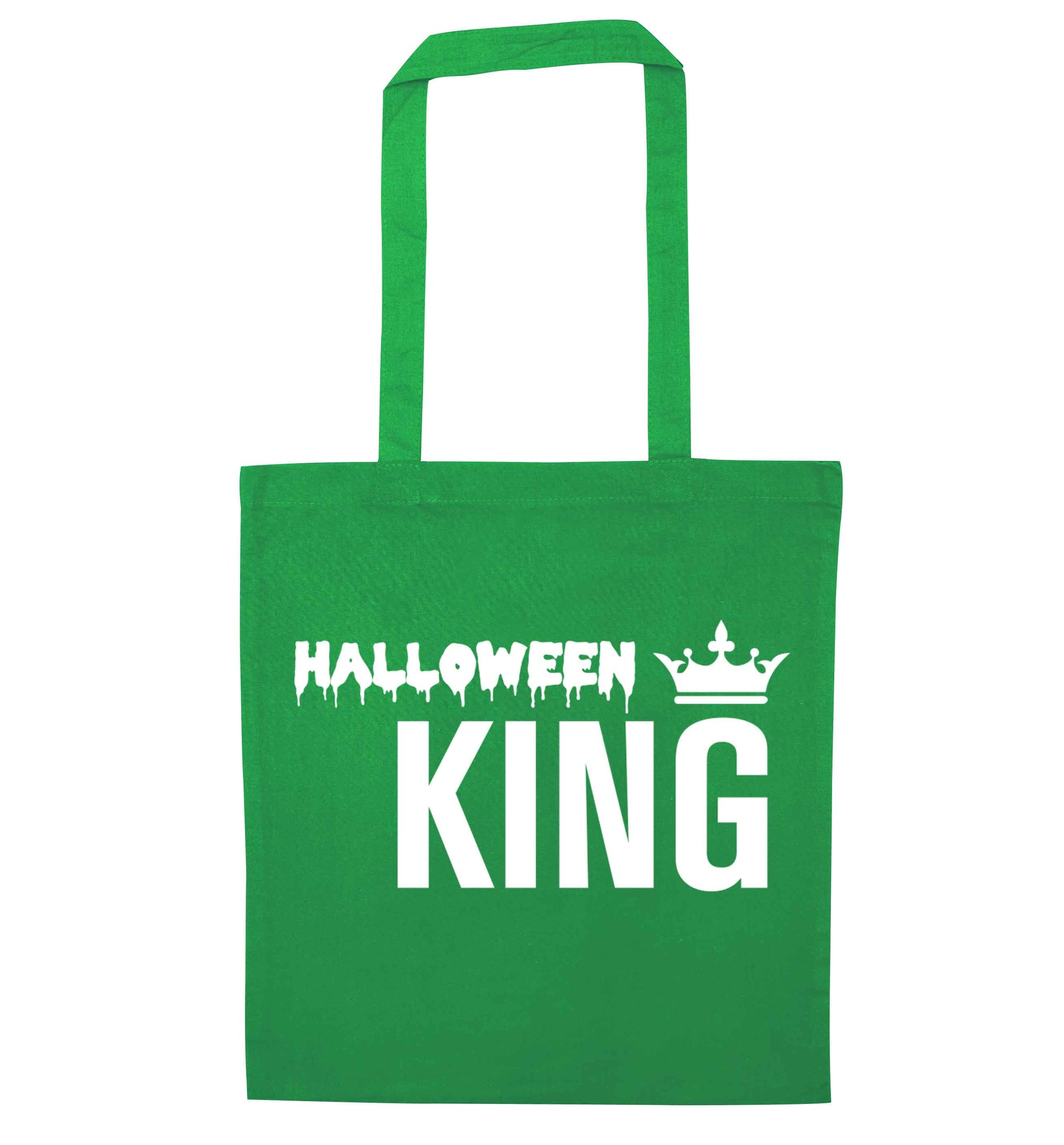 Halloween king green tote bag