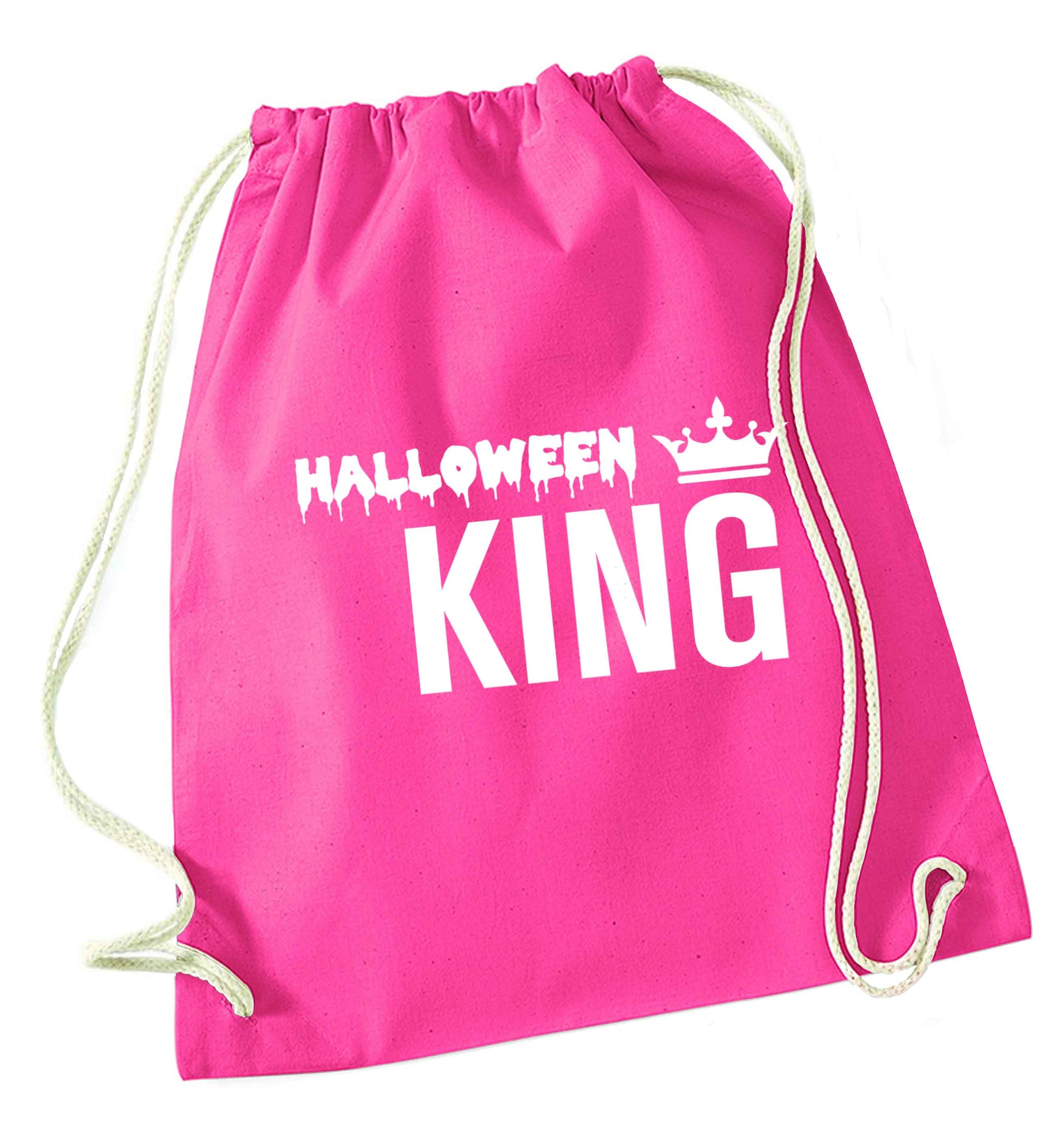 Halloween king pink drawstring bag