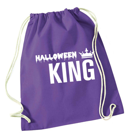 Halloween king purple drawstring bag