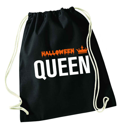 Halloween queen black drawstring bag