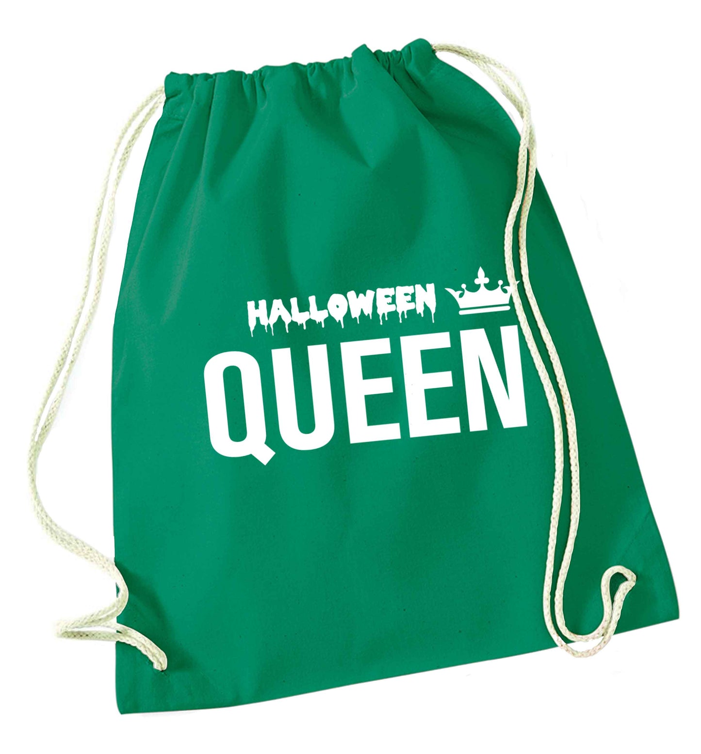 Halloween queen green drawstring bag
