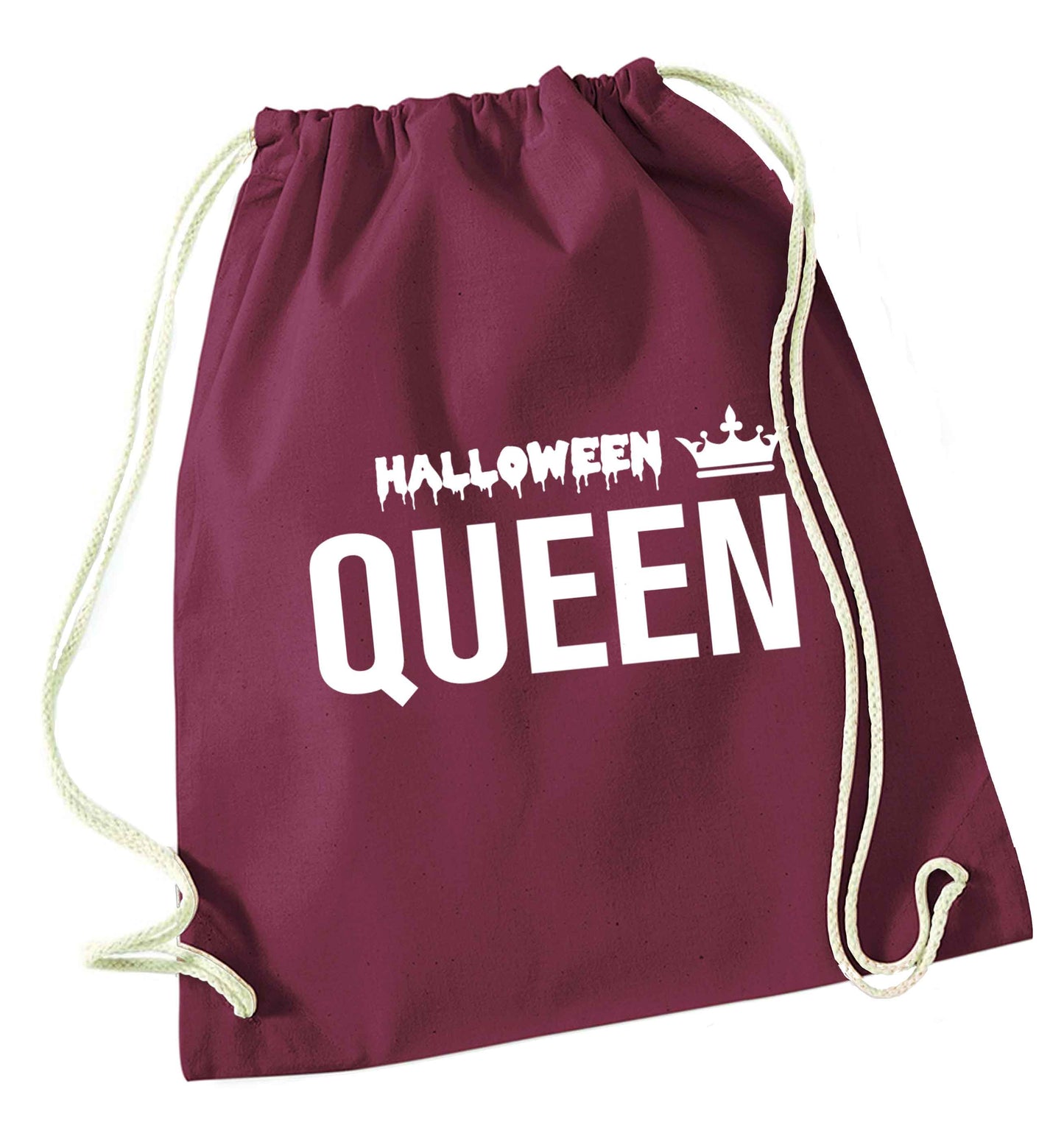 Halloween queen maroon drawstring bag