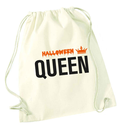 Halloween queen natural drawstring bag