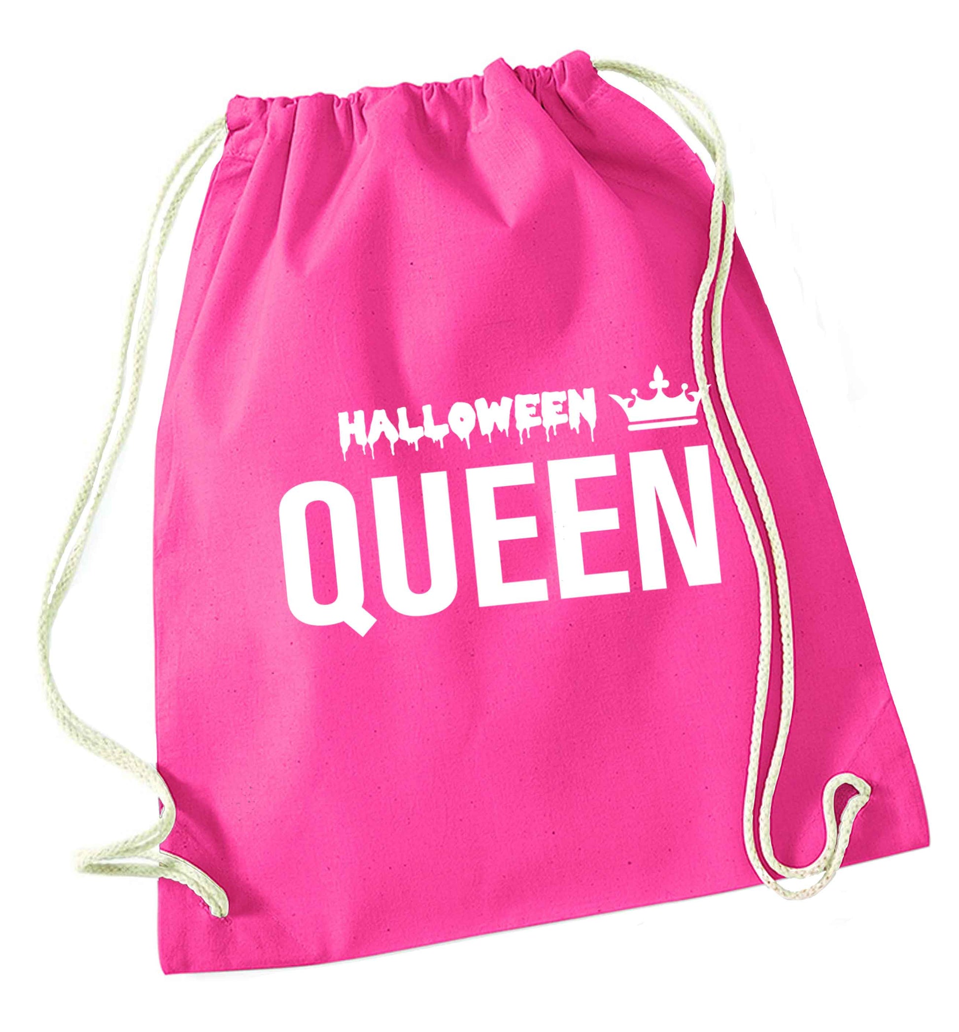 Halloween queen pink drawstring bag