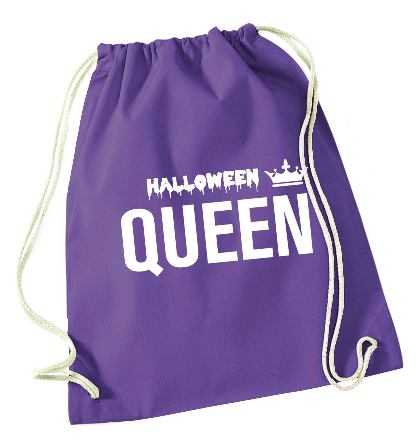Halloween queen purple drawstring bag