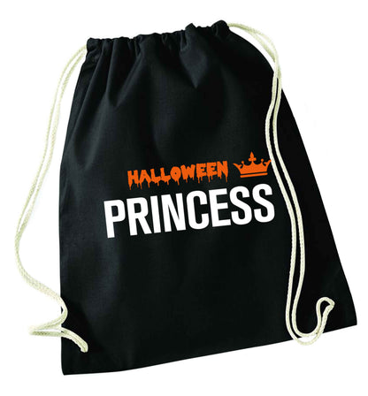 Halloween princess black drawstring bag